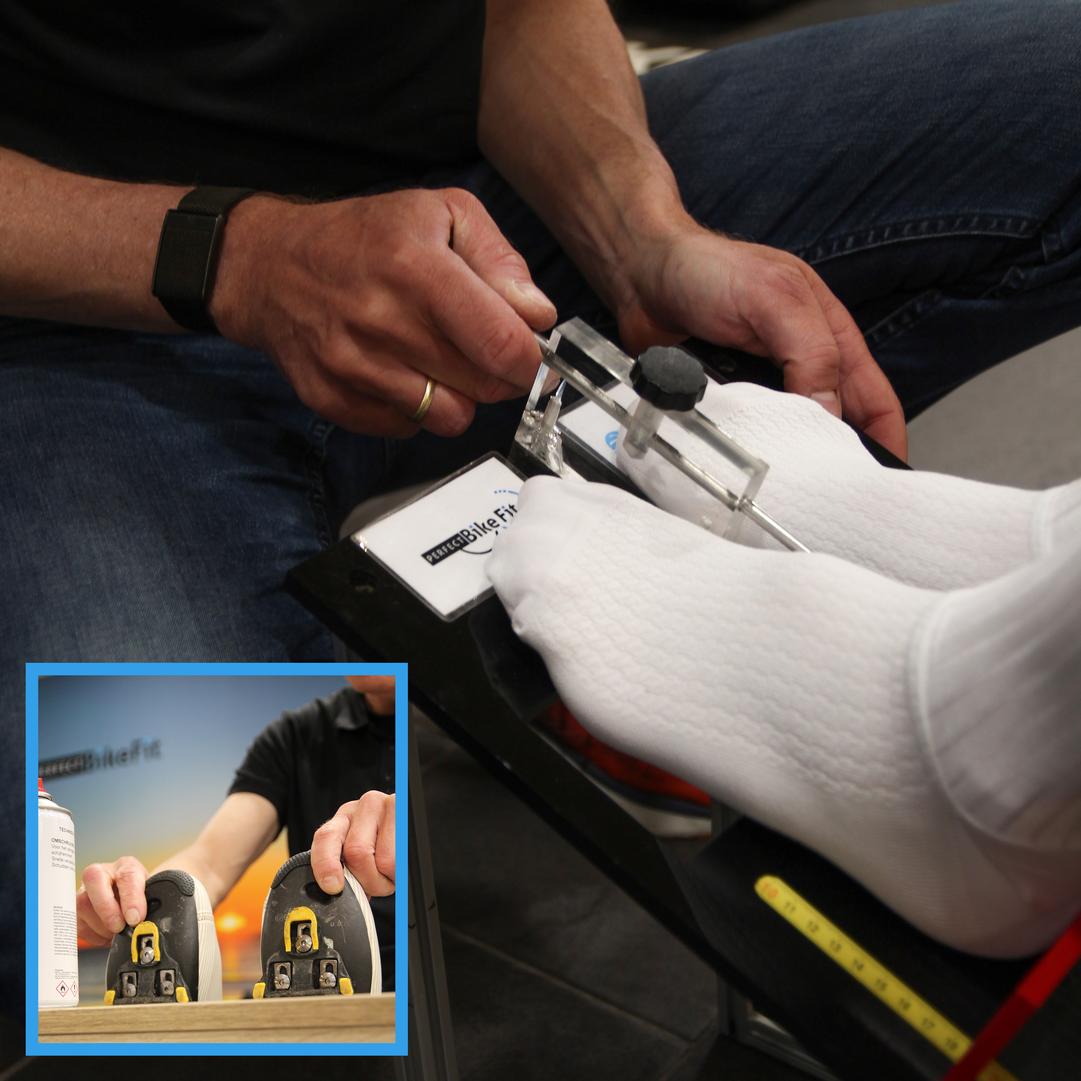Bike cleat adjustment with digital analysis schoenplaten afstelling voor de racefiets, mountainbike en gravelbike afstellen